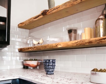 Rustic Live Edge Floating Shelf/shelves | Pantry shelves | Bathroom & Kitchen Shelf/shelves | Book Shelf | Wood Shelf Shelves |