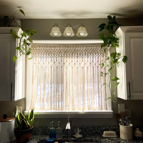 Macrame Kitchen Curtain | Macrame Bedroom Curtain | Macrame Bathroom Curtain | Macrame Nursery Curtain | Wall Hanging | Blind shops