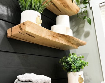 Rustic Live Edge Floating Shelf/shelves | Pantry shelves | Bathroom & Kitchen Shelf/shelves | Book Shelf | Wood Shelf Shelves |