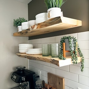 Rustic Live Edge Floating Shelf/shelves | Pantry shelves | Bathroom & Kitchen Shelf/shelves | Book Shelf | Wood Shelf Shelves |