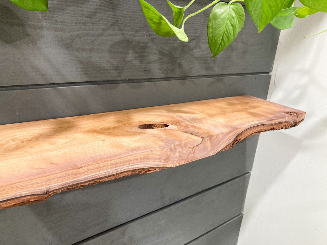 Rustic Live Edge Floating Shelf/shelves Bathroom & Kitchen Etsy