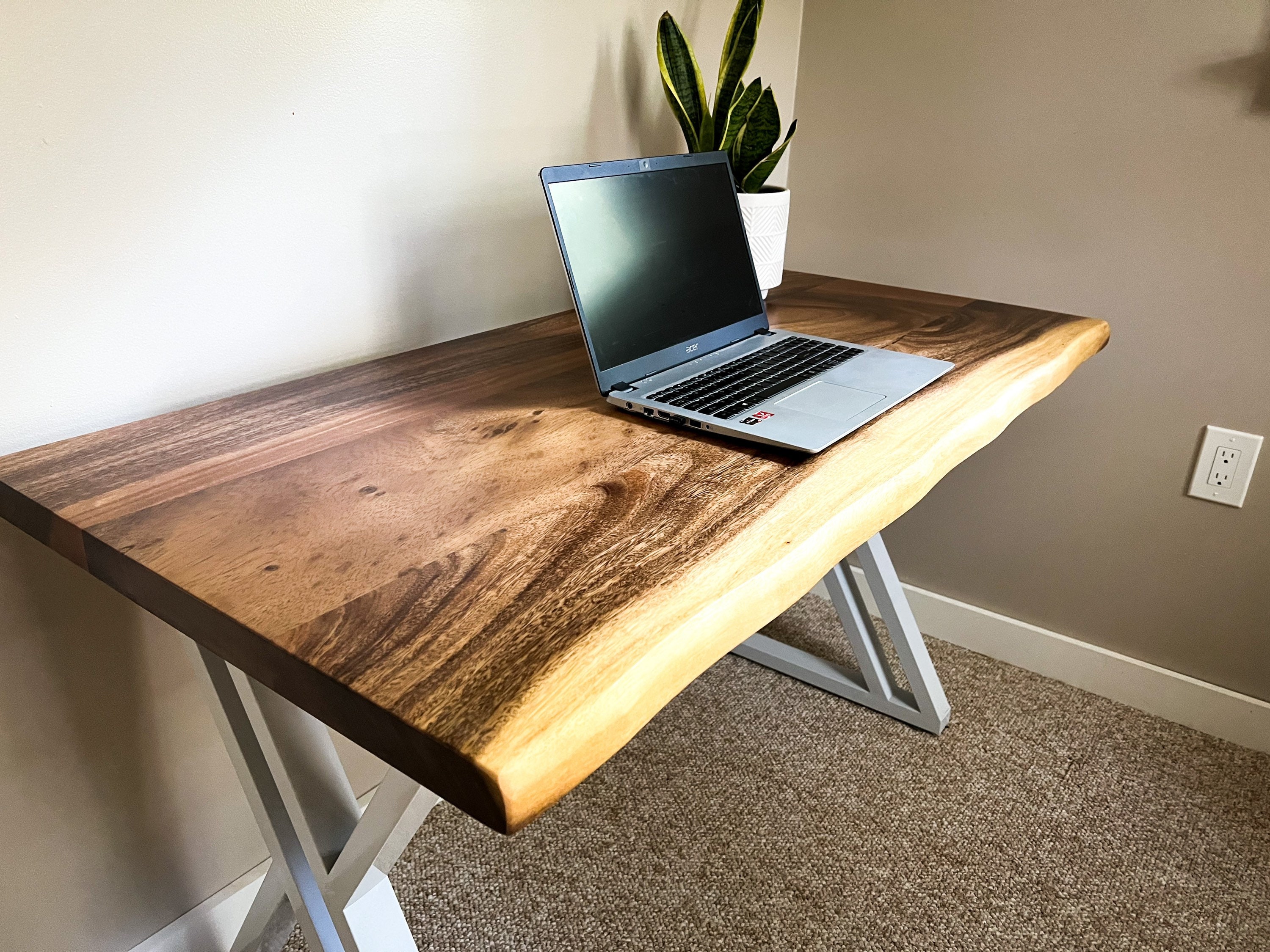 Live Edge Wood Desk Heavy Duty Table Live Edge Walnut Slab Desk