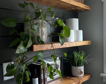 Rustic Floating Shelf/shelves | Pantry shelves | Bathroom & Kitchen Shelf/shelves | Book Shelf | Wood Shelf Shelves | Heavy Duty Brackets