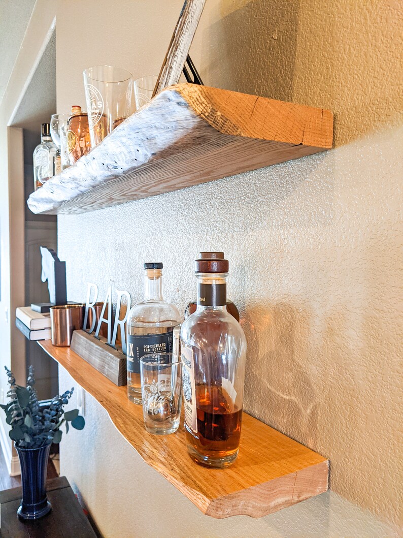 Rustic Live Edge Floating Shelf/shelves Bathroom & Kitchen - Etsy