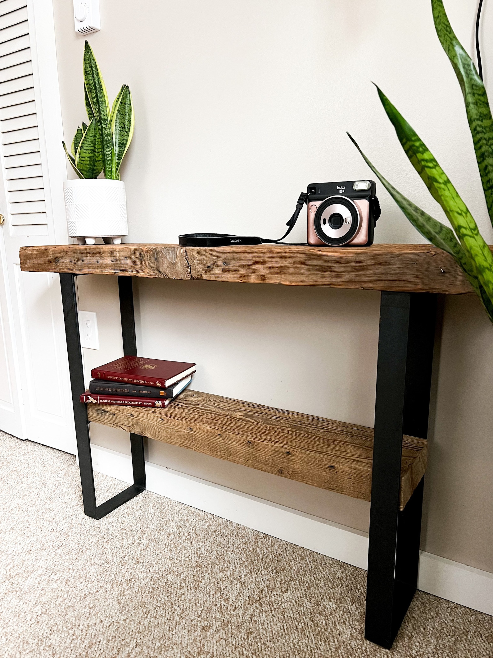 Rustic Reclaimed Wood Console Table With Shelf Hallway Table | Etsy