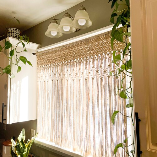 Macrame Kitchen Curtain | Macrame Bedroom Curtain | Macrame Bathroom Curtain | Macrame Nursery Curtain | Wall Hanging | Blind shops