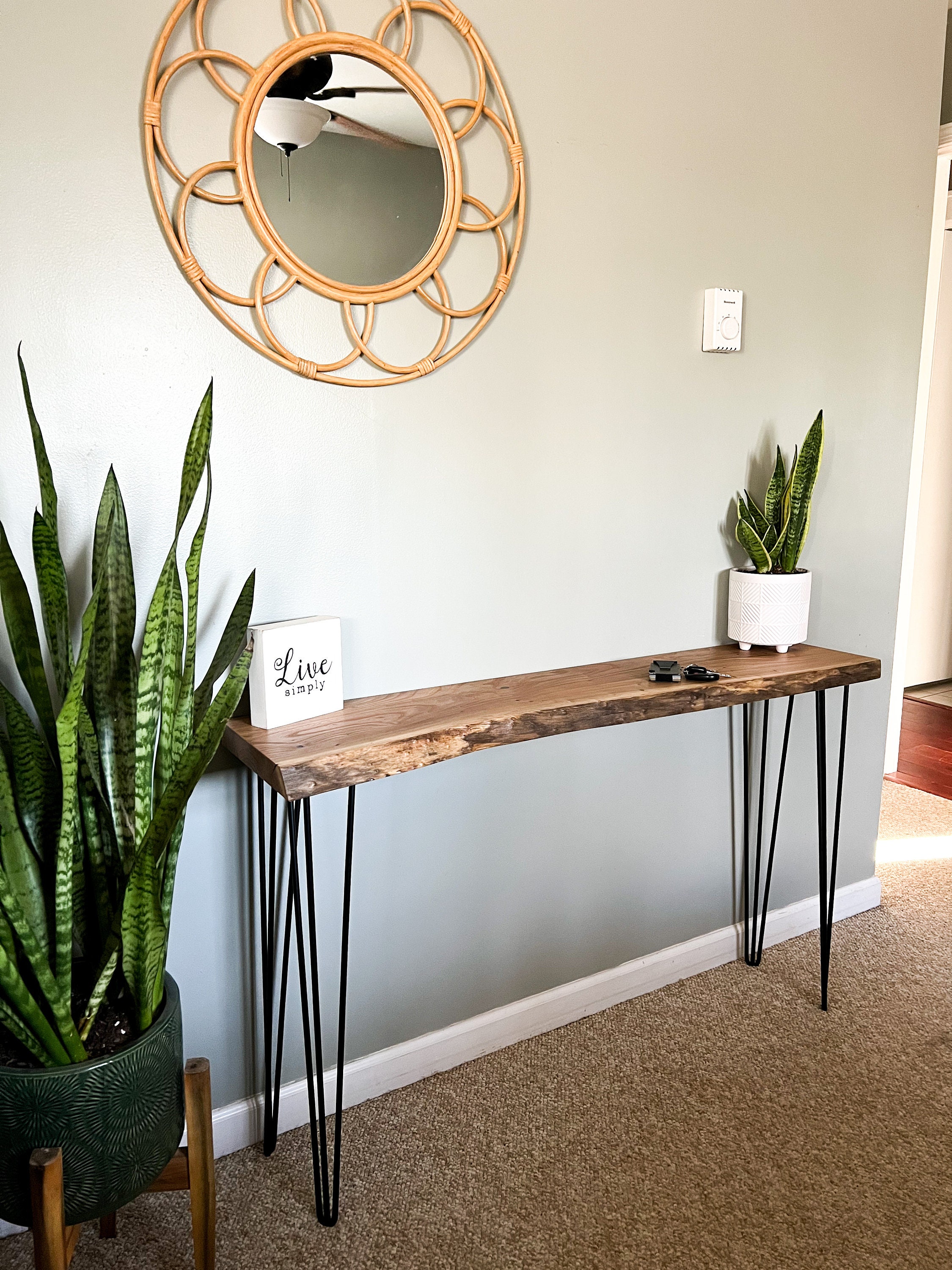 Live edge foyer table discount