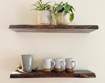 Live Edge Floating Shelf shelves | Pantry shelves | Rustic Bathroom & Kitchen Shelf/shelves | Book Shelf | Pantry | Bedroom | Night stands