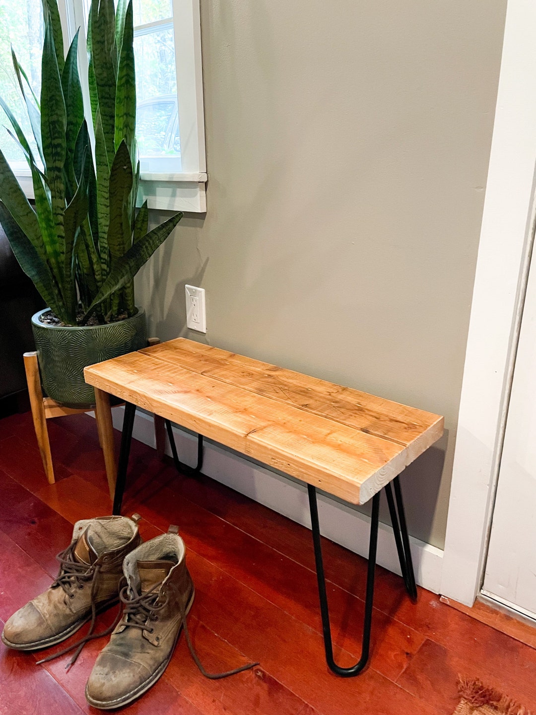 Entryway Bench Reclaimed Wood Entryway Bench Dining Room Wood Bench Natural Wood Bench Foyer