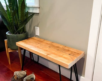 Entryway Bench | Reclaimed Wood Entryway Bench | Dining Room Wood Bench | Natural Wood Bench | Foyer Bench