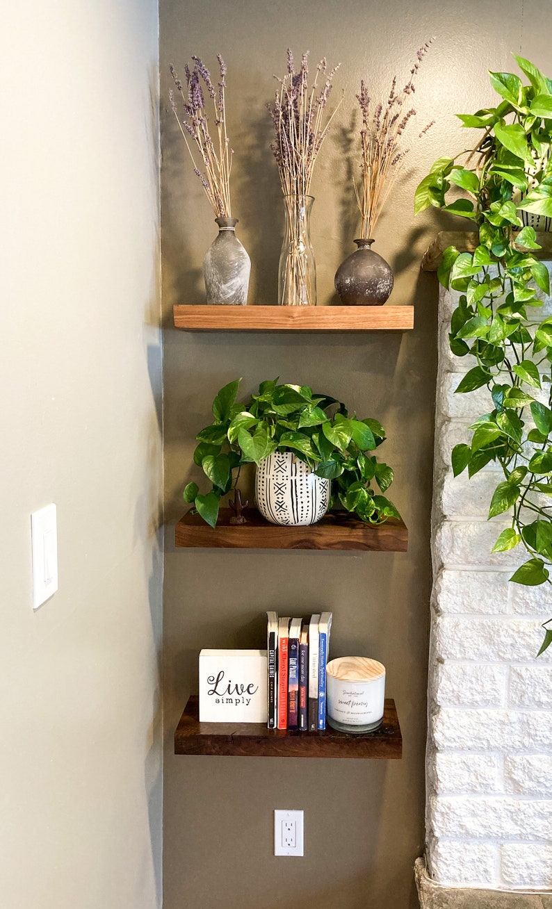 2 Pack Floating Shelves ULTRA CHUNKY Black Walnut Etsy