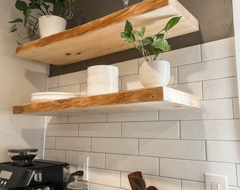 Rustic Live Edge Floating Shelf/shelves | Pantry shelves | Bathroom & Kitchen Shelf/shelves | Book Shelf | Wood Shelf Shelves |