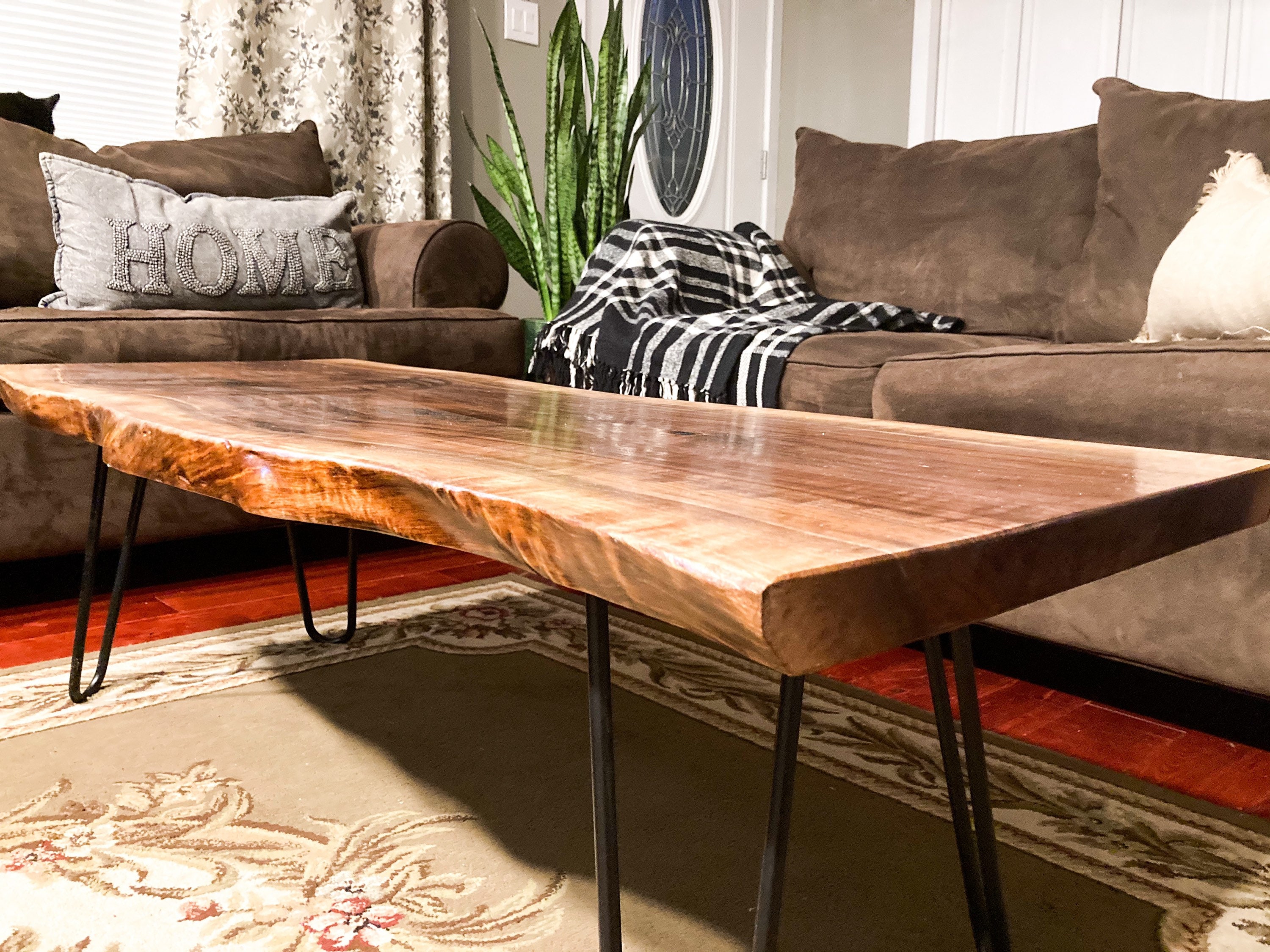 Live Edge Wood Coffee Table | Black Walnut | Farmhouse Live Edge Wood Coffee Table | Black Walnut | Farmhouse