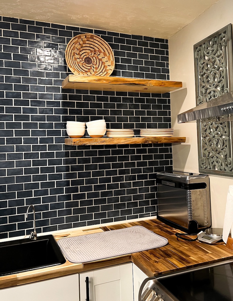 Rustic Live Edge Floating Shelf/shelves Pantry Shelves Etsy