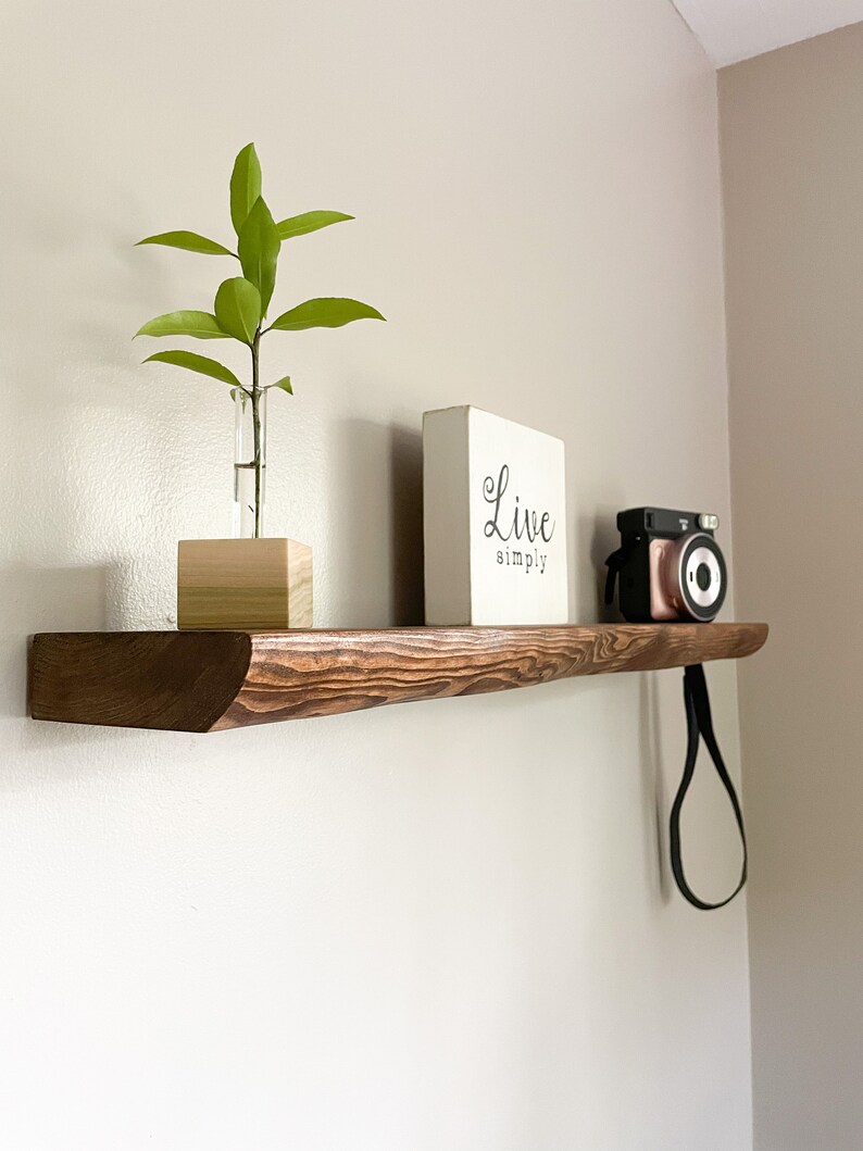 Live Edge Floating Shelf Shelves Pantry Shelves Rustic Etsy