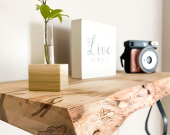 Rustic Live Edge Floating Shelf/shelves | Pantry shelves | Bathroom & Kitchen Shelf/shelves | Book Shelf | Wood Shelf Shelves | maple