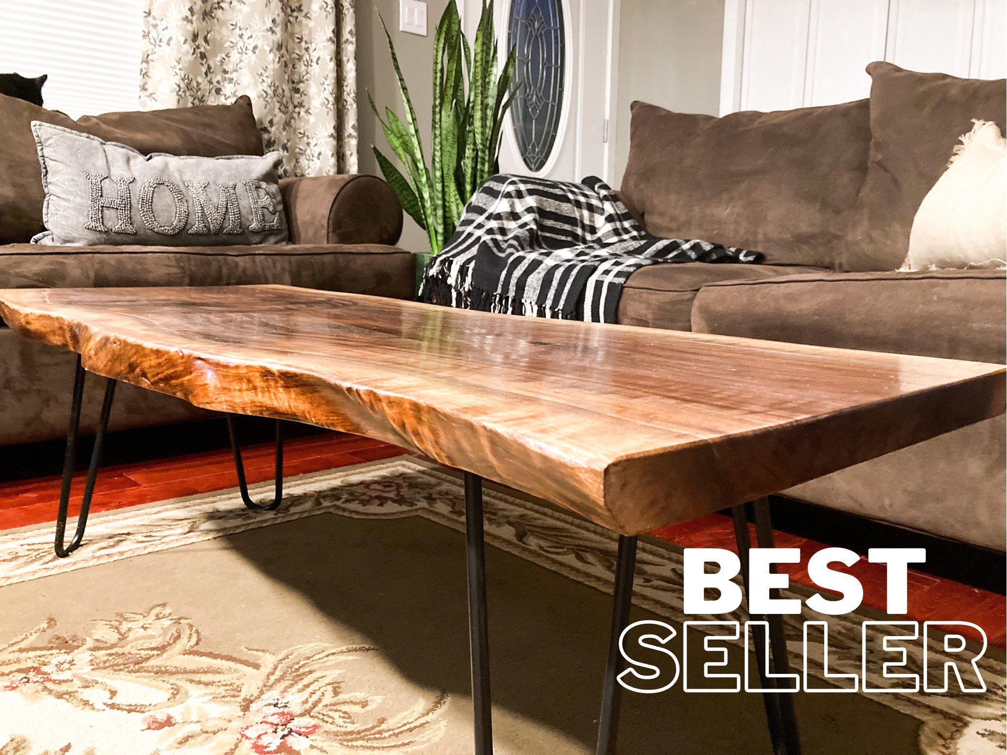 Gallery Detail: Live Edge Wood Coffee Table Black Walnut