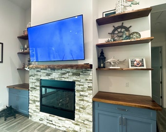 Walnut Live Edge Floating Shelf/shelves | Pantry shelves | Bathroom & Kitchen Shelf/shelves | Book Shelf | Wood Shelf Shelves | Rustic Shelf