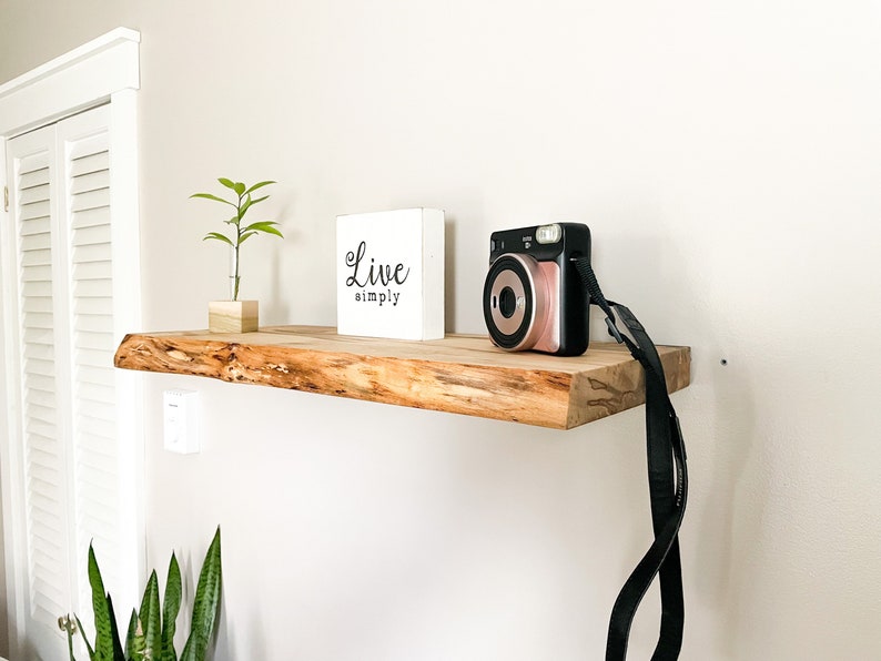Rustic Live Edge Floating Shelf/shelves Pantry Shelves Etsy