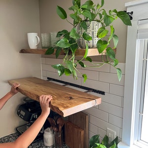 Rustic Live Edge Floating Shelf/shelves | Pantry shelves | Bathroom & Kitchen Shelf/shelves | Book Shelf | Wood Shelf Shelves |