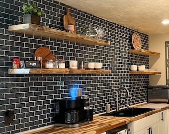 Rustic Live Edge Floating Shelf/shelves | Pantry shelves | Bathroom & Kitchen Shelf/shelves | Book Shelf | Wood Shelf Shelves |