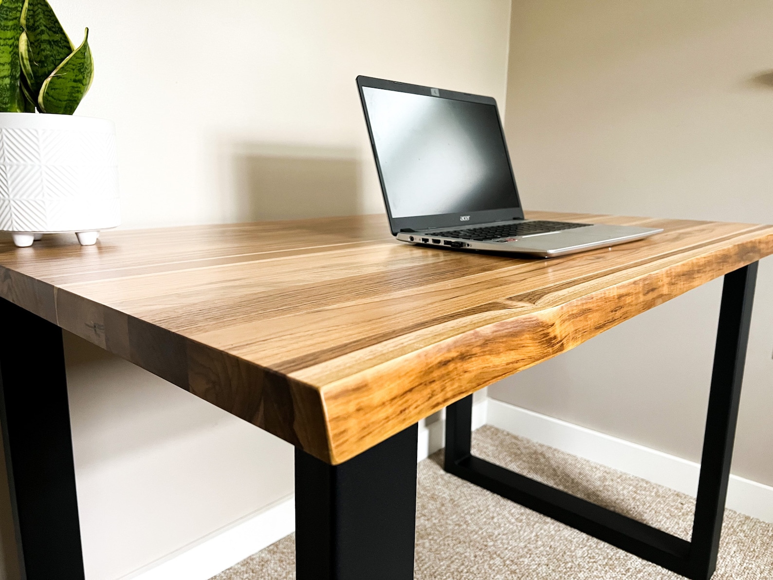 Live Edge Desk Modern Contemporary Desk Wood Desk Table - Etsy