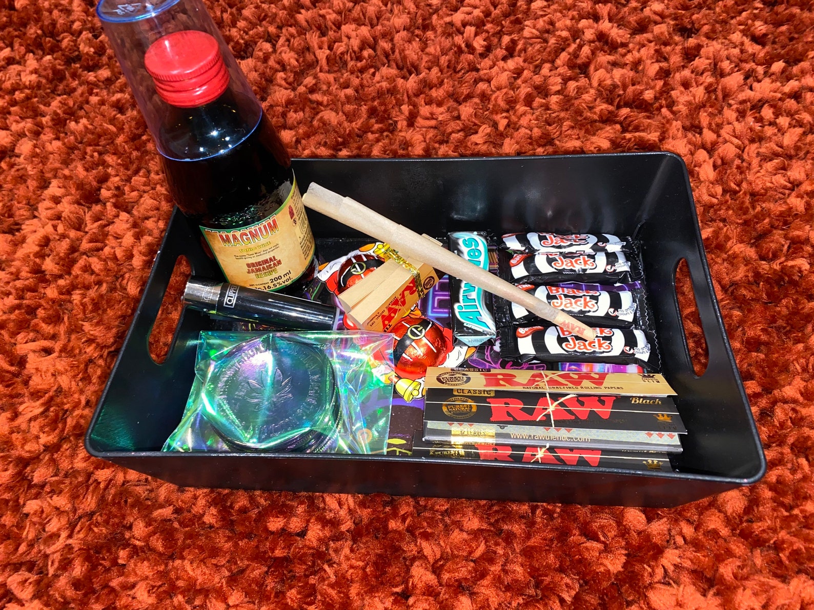 The Black Tray Rolling Tray Smokers Kit Smoking Essentials Etsy
