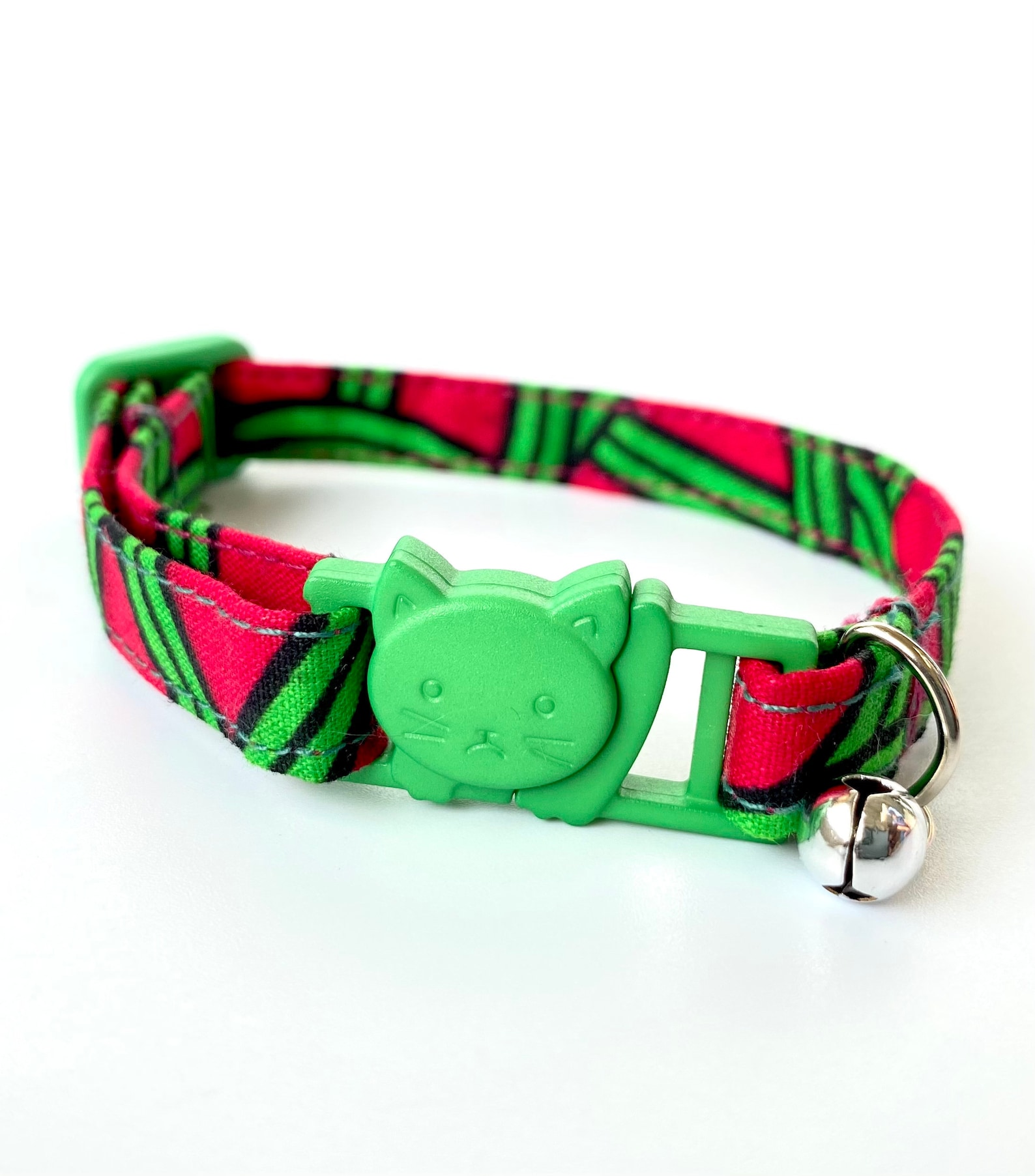 Cat Collar with a Bell 100 Cotton Fabric Adjustable Size for Etsy