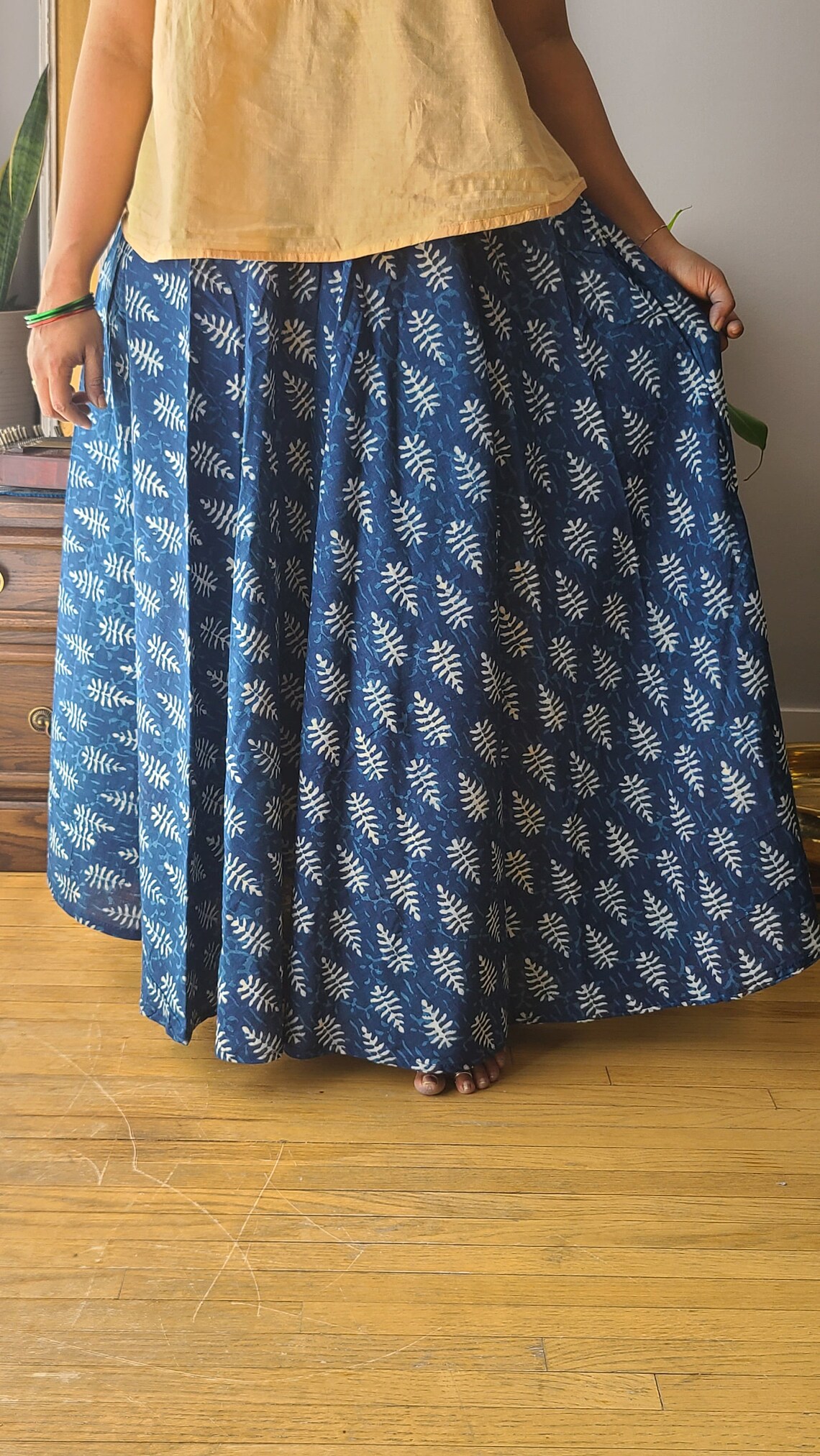 Arrows Wrap Skirt >> Hand Block Print >> Handwoven Raw Silk
