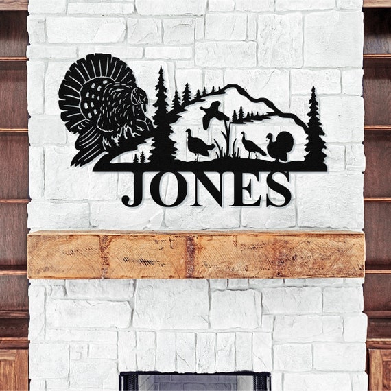 Turkey Hunting Name Sign Metal Porch Sign Outdoor Sign - Etsy