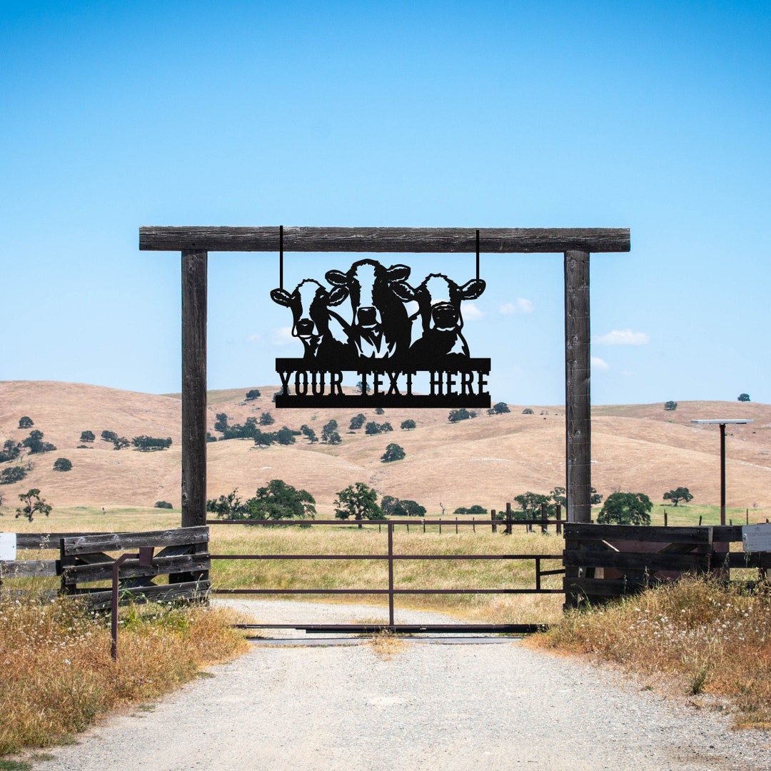 Cattle Ranch Custom Metal Sign - Metal Porch Sign, Personalized Metal ...