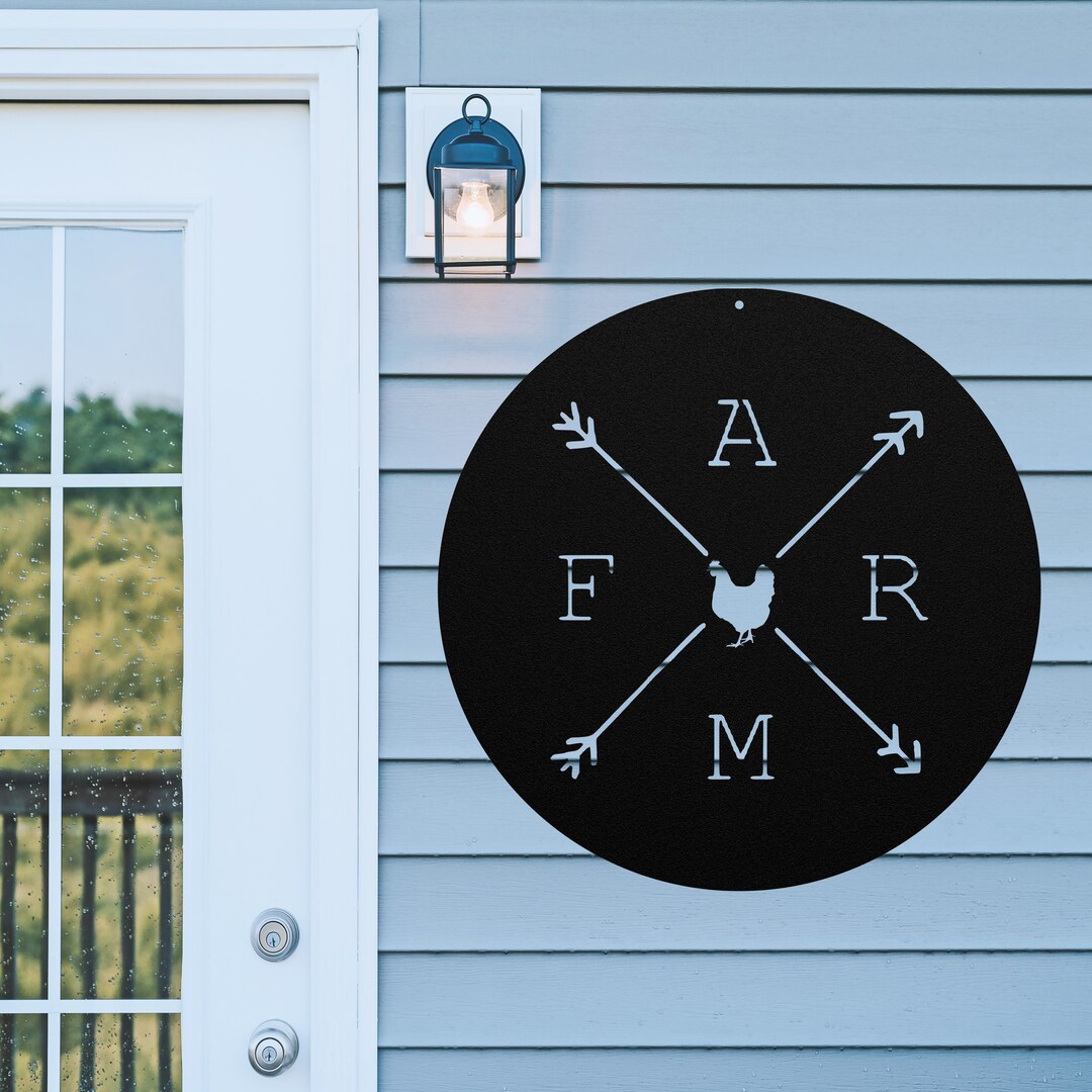 Farm Arrows Sign Metal Porch Sign Personalized Metal Sign Custom Porch Etsy
