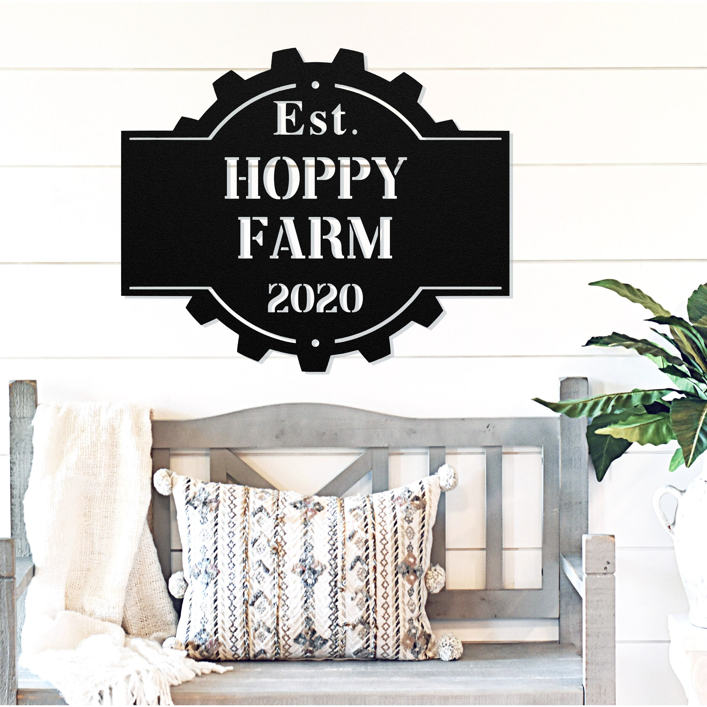 Farm Metal Name Sign Metal Porch Sign Metal Tree Sign Etsy