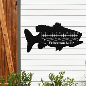 Fisherman&#39;s Ruler ~ Metal Porch Sign | Outdoor Sign | Front Door Sign | Metal Lake Sign | Cabin Sign | Father&#39;s Day Sign | Gift For Dad
