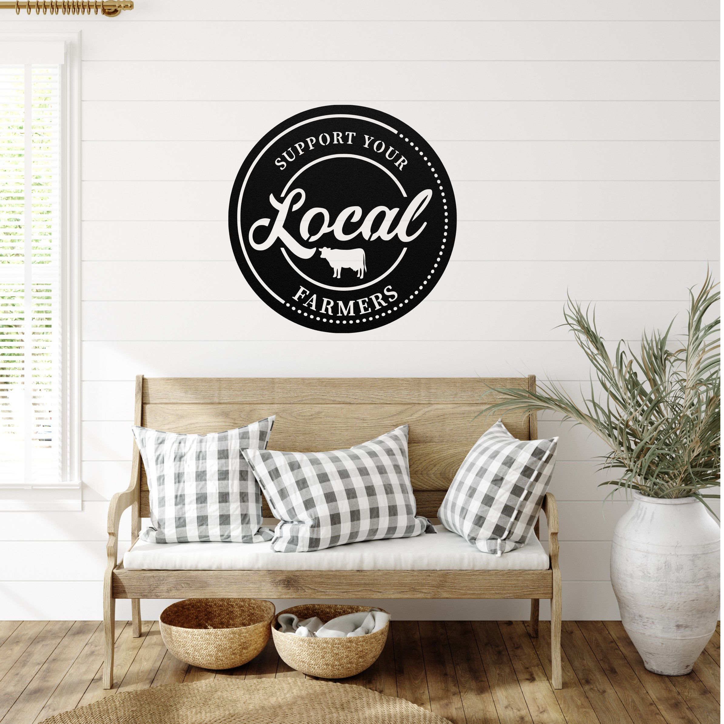 Support Your Local Farmer Sign ~ Metal Porch Sign | Metal Gate Sign | Farm Entrance Sign | Metal Farmhouse | Cow Farm Sign