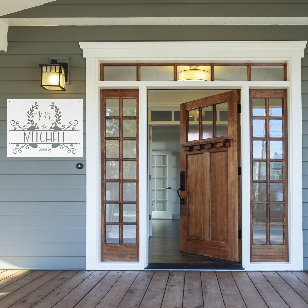 Porch Monogram Sign ~ Outdoor Metal Sign, Door Hanger Sign, House ...