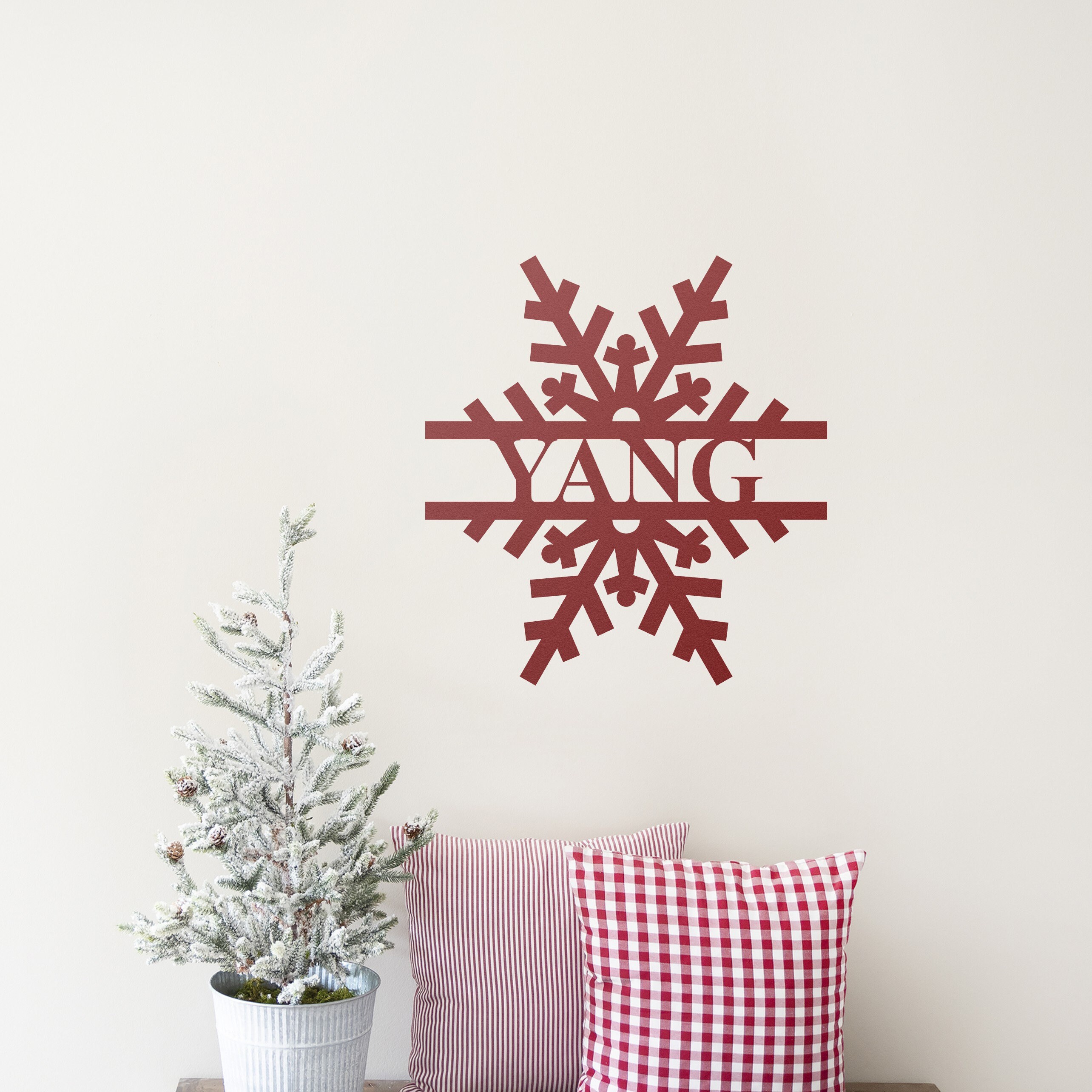 Snowflake Family Round Sign | Door Hanger | Christmas | Personalized| Rustic | Decor | Gift | Seasonal | Custom | Winter | Frosty | Colorful