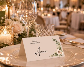 Wedding Place Cards PDF Template • Editable Printable Table Cards • Wedding Name Cards • Instant Download • Set of 4 Printable Cards