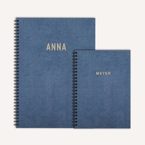 Carnet cartonné personnalisé avec couverture textile en A5 ou A4, 100 pages intérieures *** cadeaux spéciaux pour elle et lui