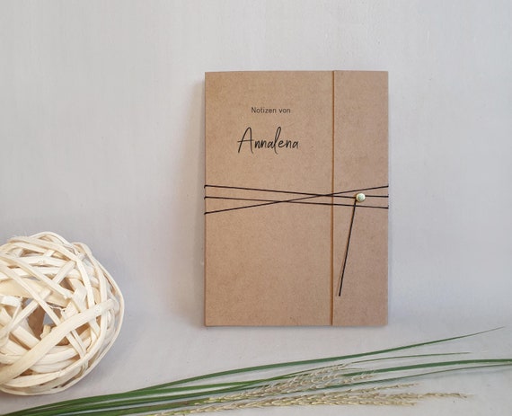 Personalized journal, diary, notebook in vintage / country style, handmade book with cover & lacing *special gifts*