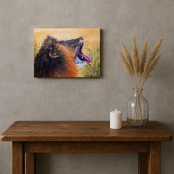 Original lion painting on canvas • hand-painted unique piece 40 x 30 cm • detailed & expressive • Art by Bozhidara Hofbauer (14)