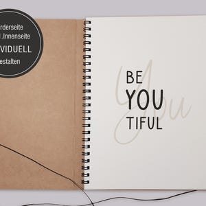 Personalized notebook with cover & lacing / handmade stationery / individual diary or journal **special gifts** image 9