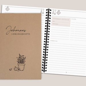 Ricettario personalizzato A5 con pagine interne per compilare e registrare ricette, comprensivo di tasca/scomparto >> Disponibile in tanti colori