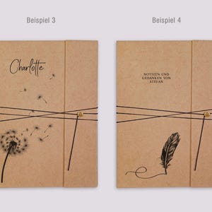 Personalized notebook with cover & lacing / handmade stationery / individual diary or journal **special gifts** image 4