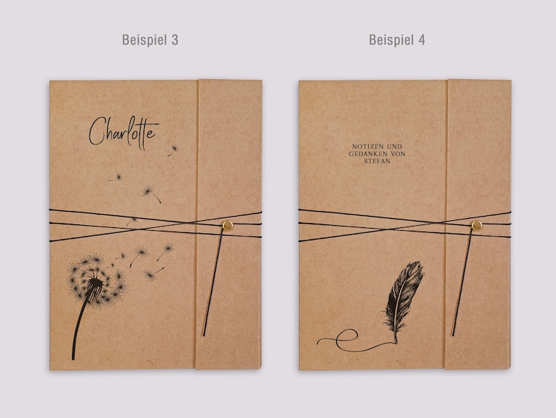 Personalized notebook with cover & lacing / handmade stationery / individual diary or journal **special gifts** image 4