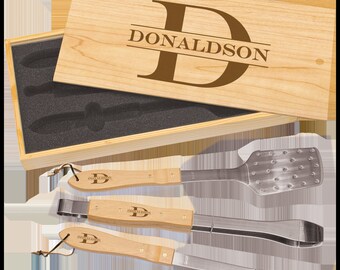 Personalized Grill Set, Custom Grill Set, Custom BBQ Set,  Grill Master, Father's Day Gift Dad, Personalized Grilling Tool, Grilling Spatula