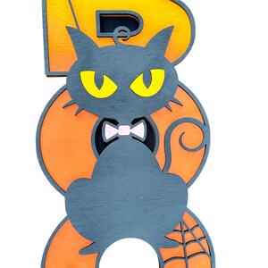 3D &quot;BOO&quot; Cat Halloween Sign, Halloween Sign, Halloween Decor, Kitty Sign, Boo Door Decor, Halloween Door Sign