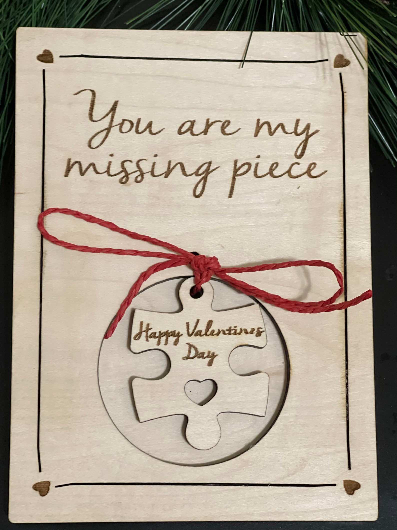 You are my missing piece Puzzle Card Wooden Valentines card Etsy