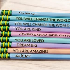 Personalized Pencils, Custom Teacher Pencils, Engraved Pencils, Pastel Pencils, Personalized Pencils for Student, Kids Back to School Gift