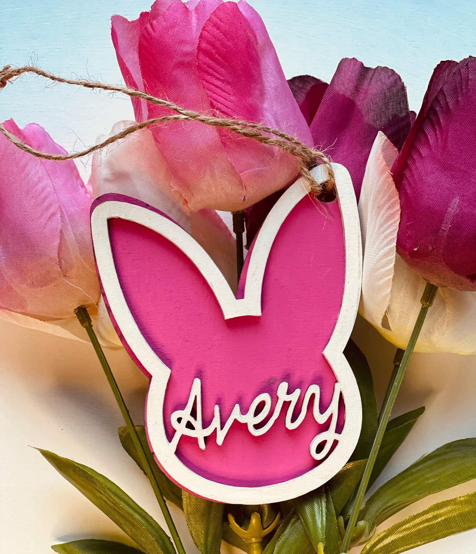 Personalized Easter Basket Name Tag Easter Bunny Name Tags Etsy